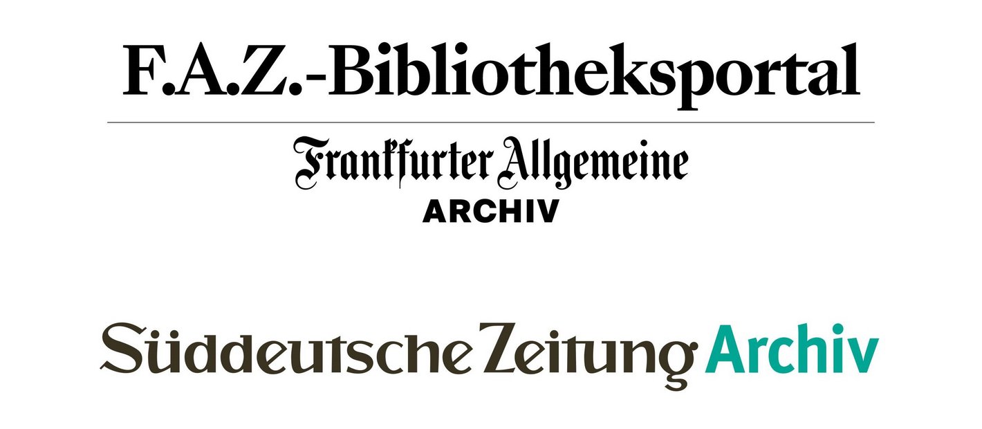 Logos vom F.A.Z.-Bibliotheksportal und Süddeutsche Zeitung Archiv